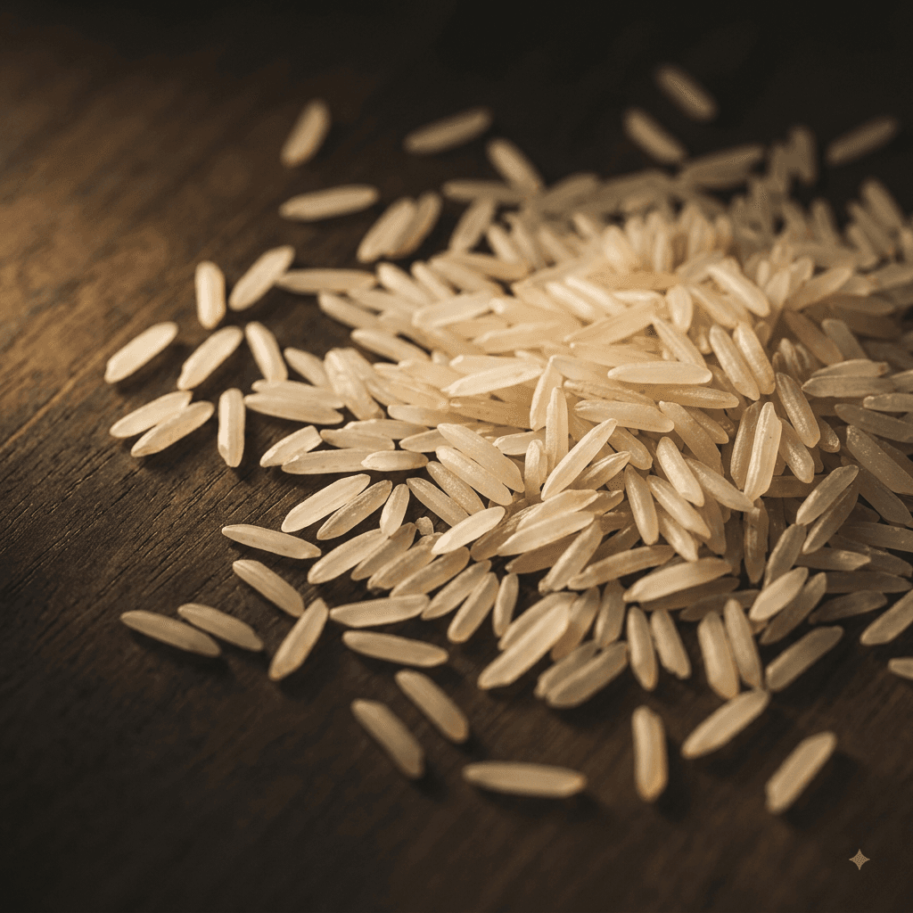 Extra-long slender parboiled basmati rice, 1121 double steam