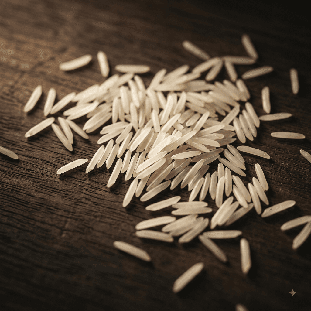 Super Kernel basmati rice, extra-long slender white grains